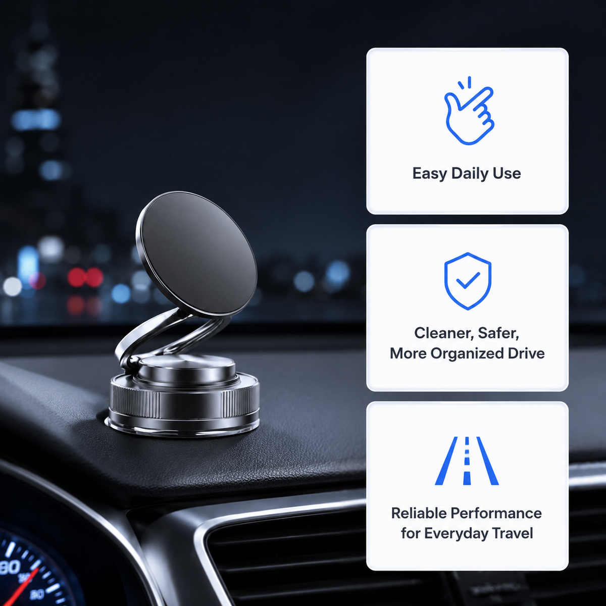 Universal Car & Desk Phone Mount Holder – 360° Adjustable Mobile Stand for Car Dashboard & Office Desk