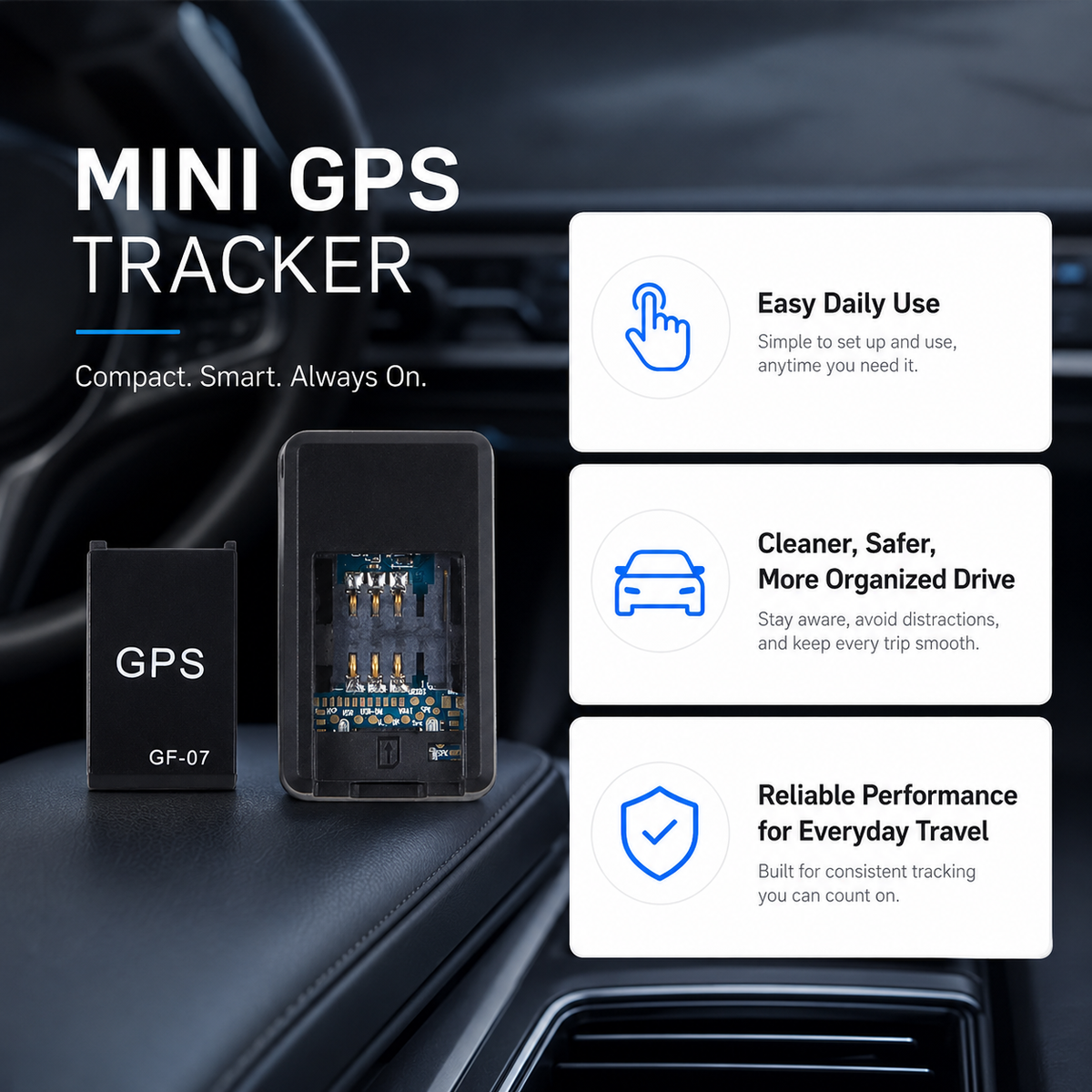 Mini GPS Tracker Magnetic – Real Time GPS Tracking Device for Kids, Elderly, Wallet, Luggage & Vehicles