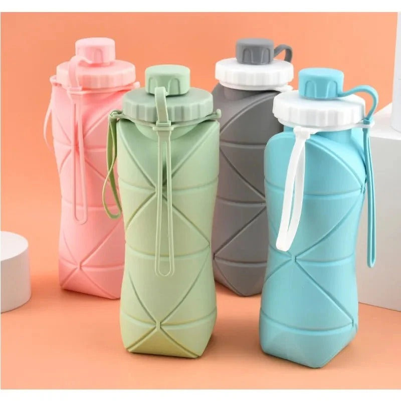 Premium Foldable Silicone Water Bottle | Leakproof Collapsible Travel Sports Bottle