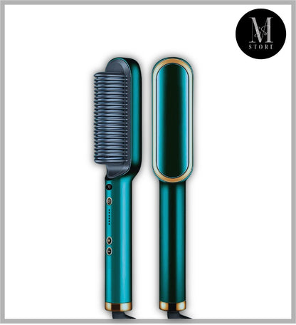 HQT-909B 2-in-1 Electric Hair Straightening & Curling Comb Brush – Professional Hair Styler, Non-Damaging, Fast Heating (Random Color)