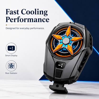 SL09 Mobile Phone Cooler Fan with Smart Digital Display, Fast Cooling Rear Radiator for Gaming & Smartphones