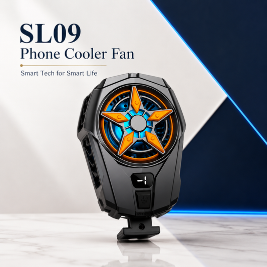 SL09 Mobile Phone Cooler Fan with Smart Digital Display, Fast Cooling Rear Radiator for Gaming & Smartphones