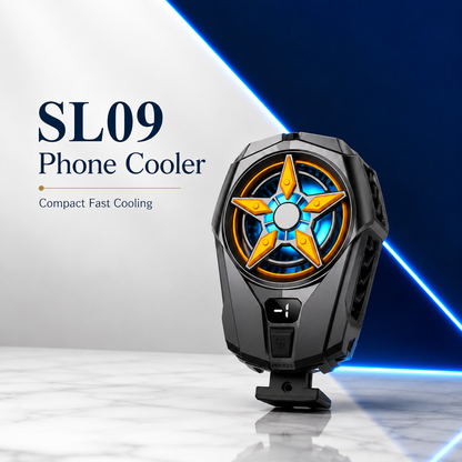SL09 Mobile Phone Cooler Fan with Smart Digital Display, Fast Cooling Rear Radiator for Gaming & Smartphones
