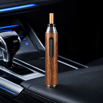 Premium Wooden Cigarette Holder – Portable Anti-Ash Smoking Sleeve for Car & Desktop Use