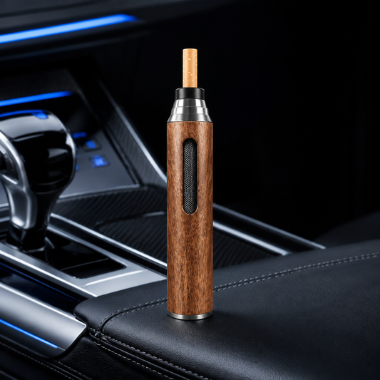 Premium Wooden Cigarette Holder – Portable Anti-Ash Smoking Sleeve for Car & Desktop Use