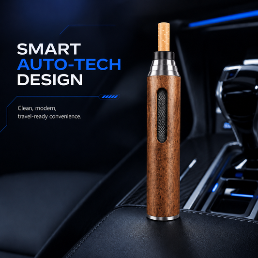 Premium Wooden Cigarette Holder – Portable Anti-Ash Smoking Sleeve for Car & Desktop Use