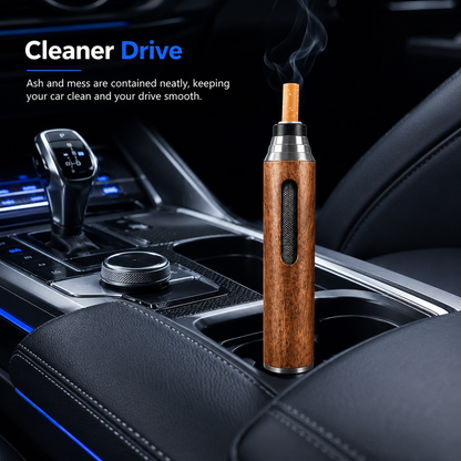 Premium Wooden Cigarette Holder – Portable Anti-Ash Smoking Sleeve for Car & Desktop Use