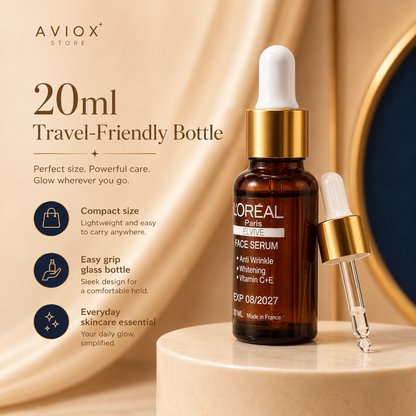 L’Oreal Paris Elvive Anti-Wrinkle & Ultra Whitening Face Serum with Vitamin C + E – 20ml