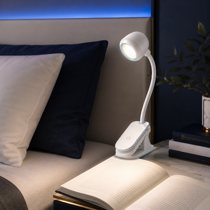 Mini Book Light With Clip – Portable LED Reading Lamp with 360° Flexible Gooseneck for Bed & Study