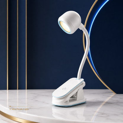 Mini Book Light With Clip – Portable LED Reading Lamp with 360° Flexible Gooseneck for Bed & Study