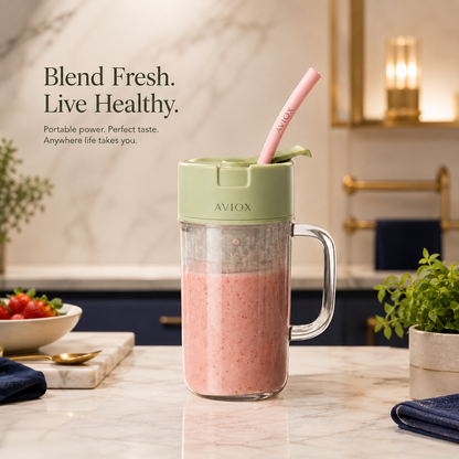 Portable Blender Juicer Cup with Straw – Mug Shaped Cordless Mini Juicer