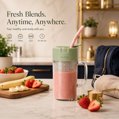 Portable Blender Juicer Cup with Straw – Mug Shaped Cordless Mini Juicer