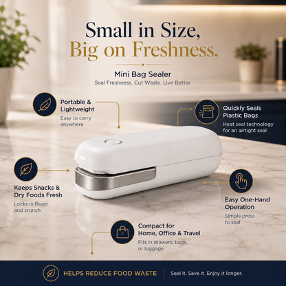 Mini Bag Sealer Portable Heat Sealing Machine for Food Storage