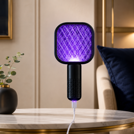Electric Mini USB Mosquito Killer Racquet Lamp – Wireless Rechargeable Night Light & Insect Catcher