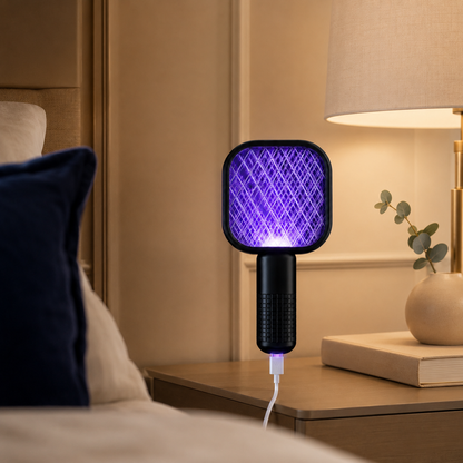 Electric Mini USB Mosquito Killer Racquet Lamp – Wireless Rechargeable Night Light & Insect Catcher