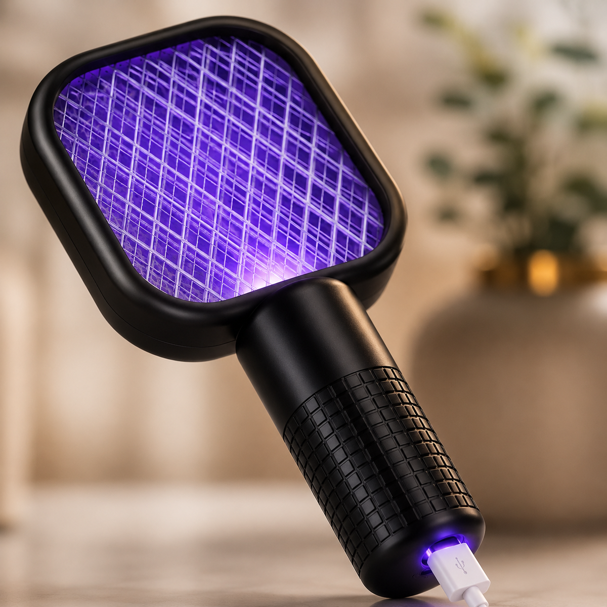Electric Mini USB Mosquito Killer Racquet Lamp – Wireless Rechargeable Night Light & Insect Catcher