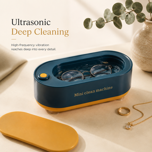 Portable Ultrasonic Cleaner Machine – High Frequency Jewelry, Glasses & Watch Cleaning Device (Random Color)