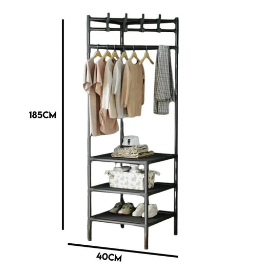 Multifunctional 3-Layer Corner Coat Rack – Nail-Free Wall Mounted Storage Organizer, Waterproof & Space-Saving (Random Color)