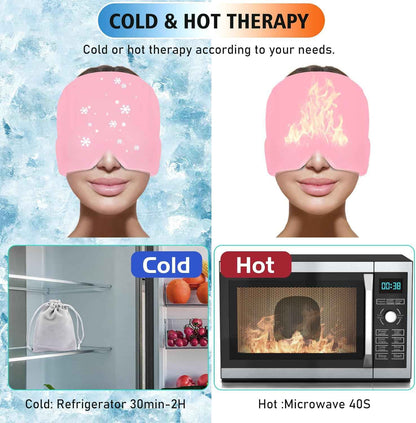 Instant Headache Relief Cap | Cooling Gel Migraine Relief Hat | Hot & Cold Therapy for Head Comfort